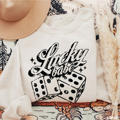Lucky Babe Dice Sweatshirt *8 Colors (S-3X)