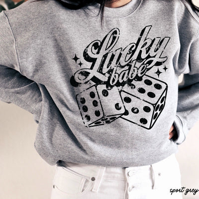 Lucky Babe Dice Sweatshirt *8 Colors (S-3X)
