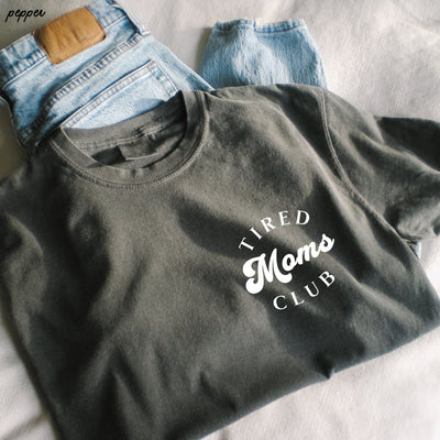 Pocket Tired Moms Club Tee *12 Colors (S-3X)
