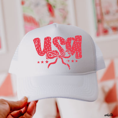 USA Bubble Coquette Trucker Hat *5 COLORS
