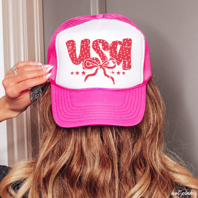 USA Bubble Coquette Trucker Hat *5 COLORS