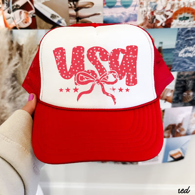 USA Bubble Coquette Trucker Hat *5 COLORS