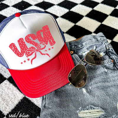 USA Bubble Coquette Trucker Hat *5 COLORS