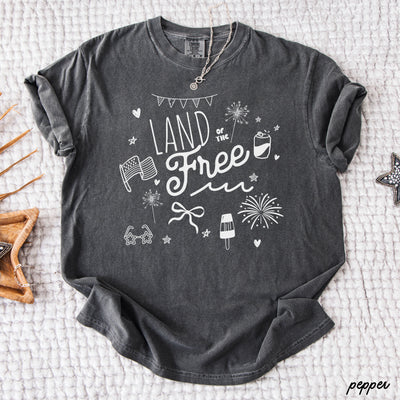 Land of the Free Doodle Tee *8 Colors (S-3X)
