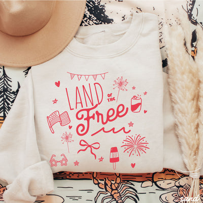 Land of the Free Doodle Sweatshirt *4 Colors (S-3X)