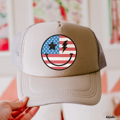 Happy USA Trucker Hat *8 COLORS