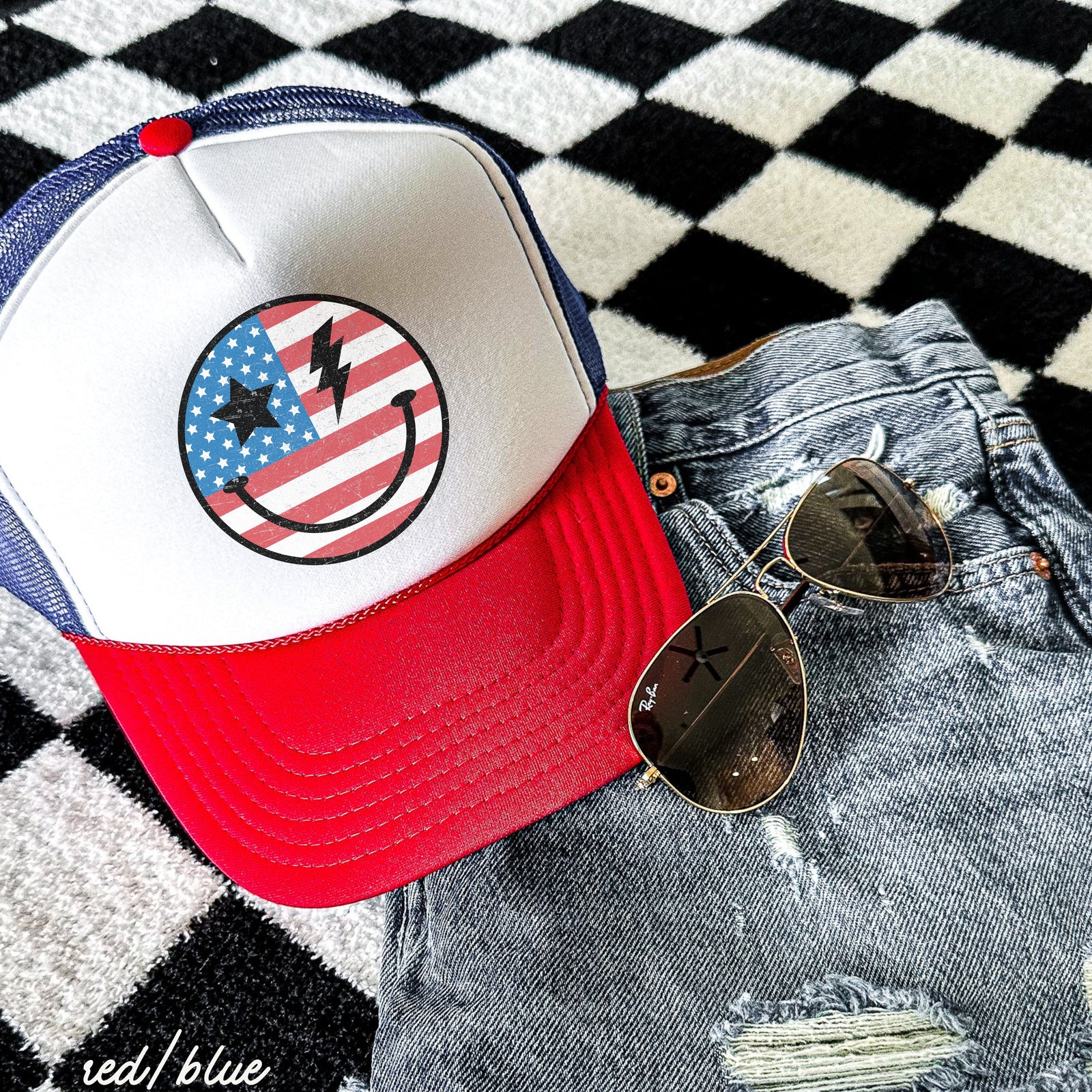 Happy USA Trucker Hat *8 COLORS
