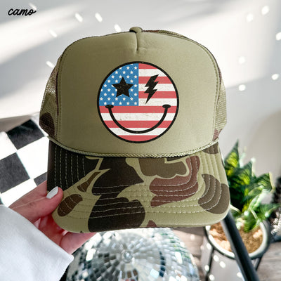 Happy USA Trucker Hat *8 COLORS