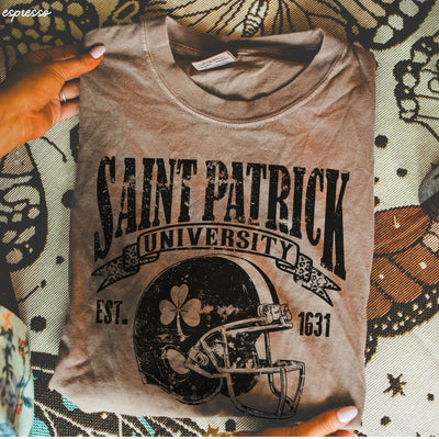 St. Patrick's Football University Comfort Colors Tee *6 Colors (S-3X)