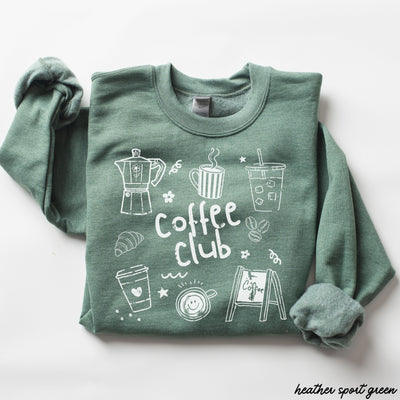 Coffee Club Doodle Sweatshirt *10 Colors (S-3X)