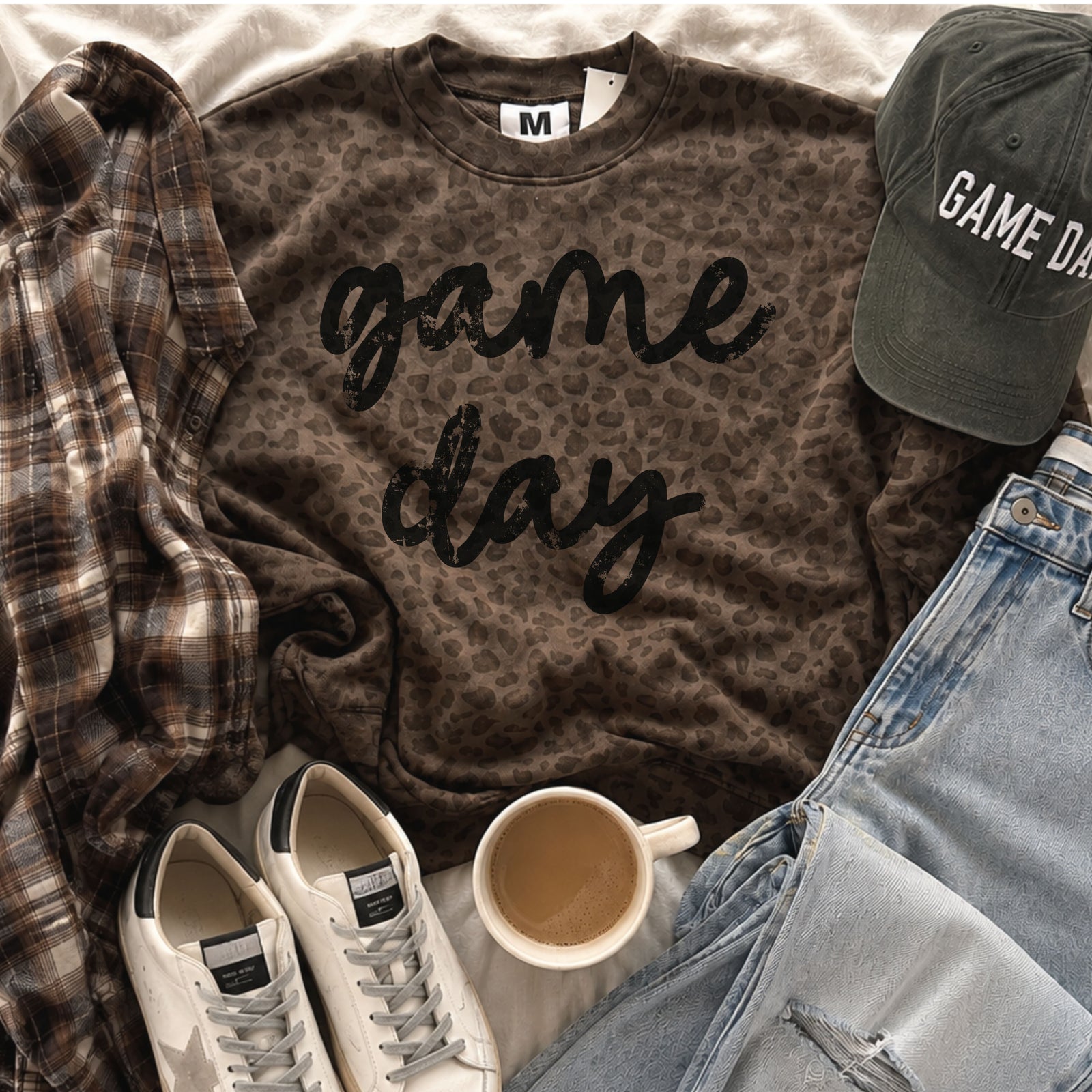 Leopard Cursive Game Day Sweatshirt *LEOPARD (S-3X)