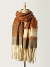 Explore More Collection - Fringe Color Block Polyester Scarf