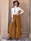 Explore More Collection - Slit Ruffled Wide Leg Pants