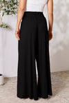 Explore More Collection - Double Take Full Size Smocked Wide Waistband Wide Leg Pants