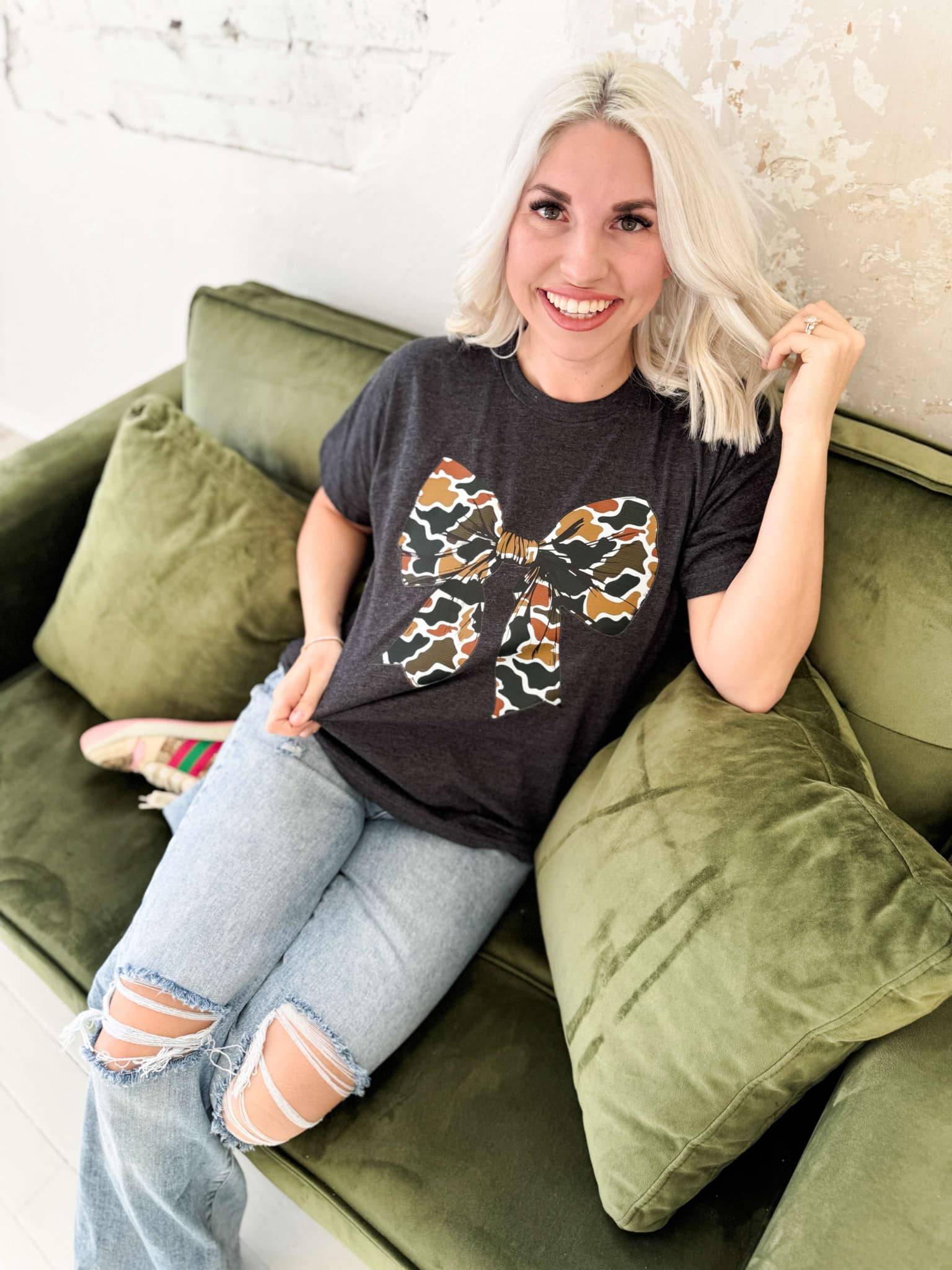 Explore More Collection - Camo Bow Graphic Tee