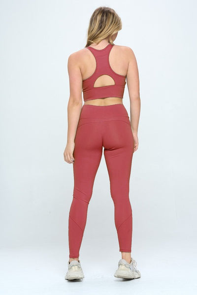 Explore More Collection - Two Piece Activewear Set with Cut-Out Detail