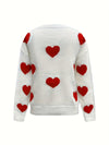 Explore More Collection - Valentine’s Day Heart Round Neck Long Sleeve Sweater