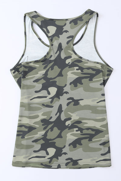 Explore More Collection - Camouflage Wide Strap Tank