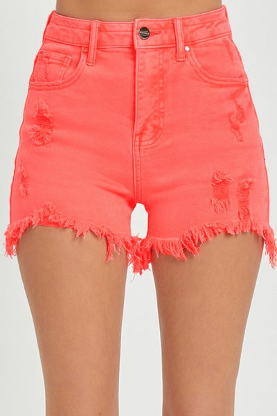 Explore More Collection - RISEN High Rise Distressed Denim Shorts