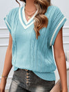 Explore More Collection - Cable-Knit V-Neck Sweater Vest