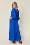 Explore More Collection - Double Take Full Size Half Sleeve Wide Leg Jumpsuit