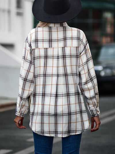 Explore More Collection - Mandy Plaid Collared Neck Long Sleeve Shirt