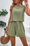 Explore More Collection - Round Neck Top and Drawstring Shorts Set