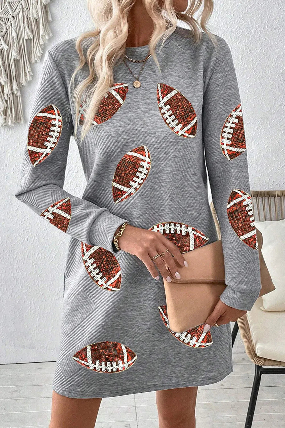 football sequin dress Stand Out on Game Day with the Black Sequin Football Dress M
