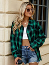 Explore More Collection - Plaid Collared Neck Long Sleeve Shirt