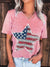 Explore More Collection - US Flag Graphic V-Neck Short Sleeve T-Shirt
