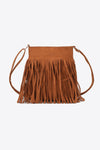 Explore More Collection - Adored PU Leather Crossbody Bag with Fringe