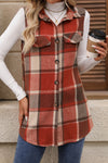 Explore More Collection - Plaid Button Up Vest Coat