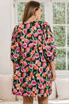 Explore More Collection - ODDI Full Size Floral Puff Sleeve Mini Dress