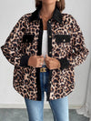 Explore More Collection - Leopard Collared Neck Button Up Shacket