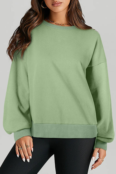 Explore More Collection - High-Low Round Neck Long Sleeve Sweatshirt