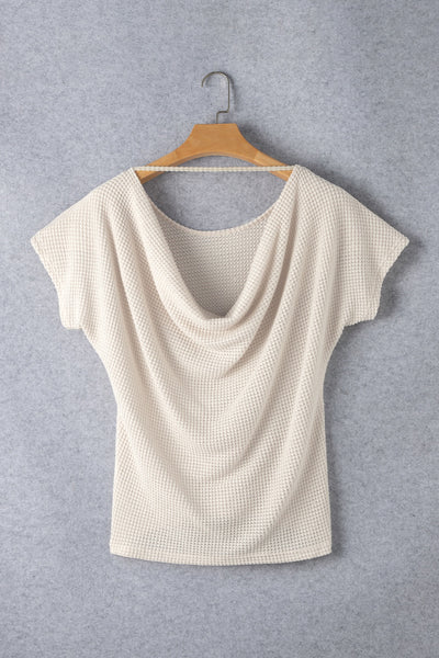 Explore More Collection - Backless Round Neck Short Sleeve T-Shirt