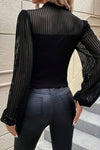 Explore More Collection - Mock Neck Long Sleeve Blouse