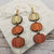 Halloween Wooden Pumpkin Drop Earrings