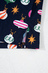 Explore More Collection - Christmas Lights Print Collared Neck Top and Pants Set