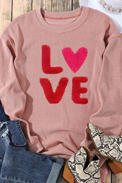 Explore More Collection - Valentine’s Day LOVE Round Neck Long Sleeve Sweatshirt