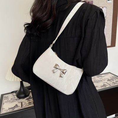 Explore More Collection - Bow PU Leather Shoulder Bag