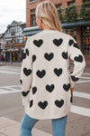 Explore More Collection - Heart Button Down Long Sleeve Cardigan