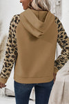 Explore More Collection - Leopard Half Button Long Sleeve Hoodie