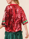 Explore More Collection - Sequin Round Neck Half Sleeve Top