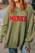 Explore More Collection - MERRY Side Slit Long Sleeve Sweatshirt