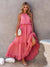 Explore More Collection - Ruffled Sleeveless Tiered Maxi Dress with Pockets