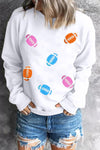 Explore More Collection - Football Round Neck Long Sleeve Sweatshirt