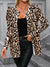 Explore More Collection - Leopard Open Front Puff Sleeve Jacket