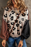 Explore More Collection - Leopard Round Neck Long Sleeve Sweater