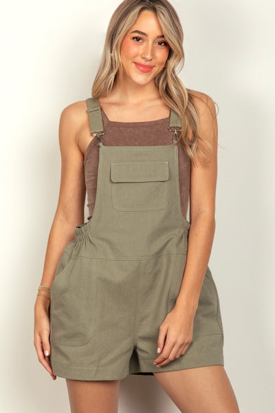 Explore More Collection - VERY J Adjustable Suspender Overalls with Pockets